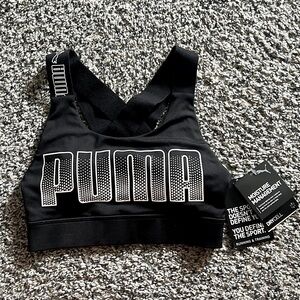 NWT Puma Running & Training Sports Bra Medium Impact Size XS Black Criss Cross